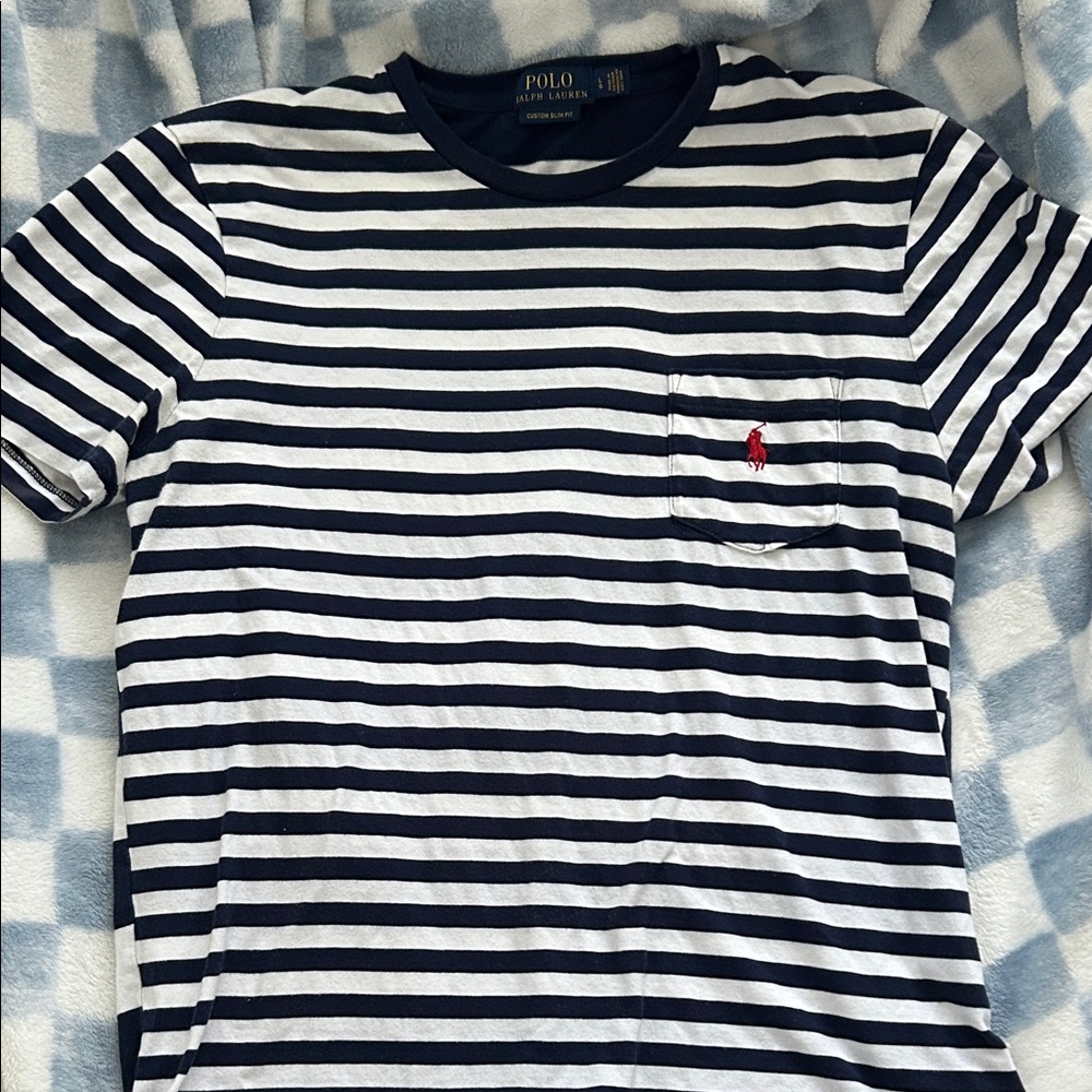 Polo by Ralph Lauren Blue and White Striped Tee